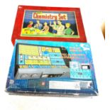 Selection of 2 vintage games includes Chemistry set etc