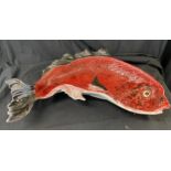 Vintage wall hanging fish bowl/ plaque measures approx 21 inches wide