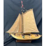 A model Sailway boat ' Hoogaars' Measures approx 20 inches wide by 19 inches tall