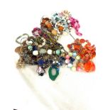 Selection of vintage and later costume jewellery