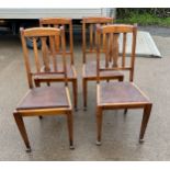 Set of four oak chairs- in need of restoration