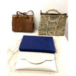 Selection of 3 vintage ladies hand bags includes cased Tenax etc
