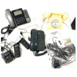 Selection of vintage and later telephones to include Panasonic etc