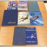 Selection of vintage flying books includes Lancaster Squadrons, Mutsubishi Zero, Aircraft of the