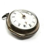 Fine 18th century silver pair case verge pocket watch by Wyke Green Liverpool the watch is not