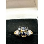 9ct gold sapphire & diamond ring weight 2.9g