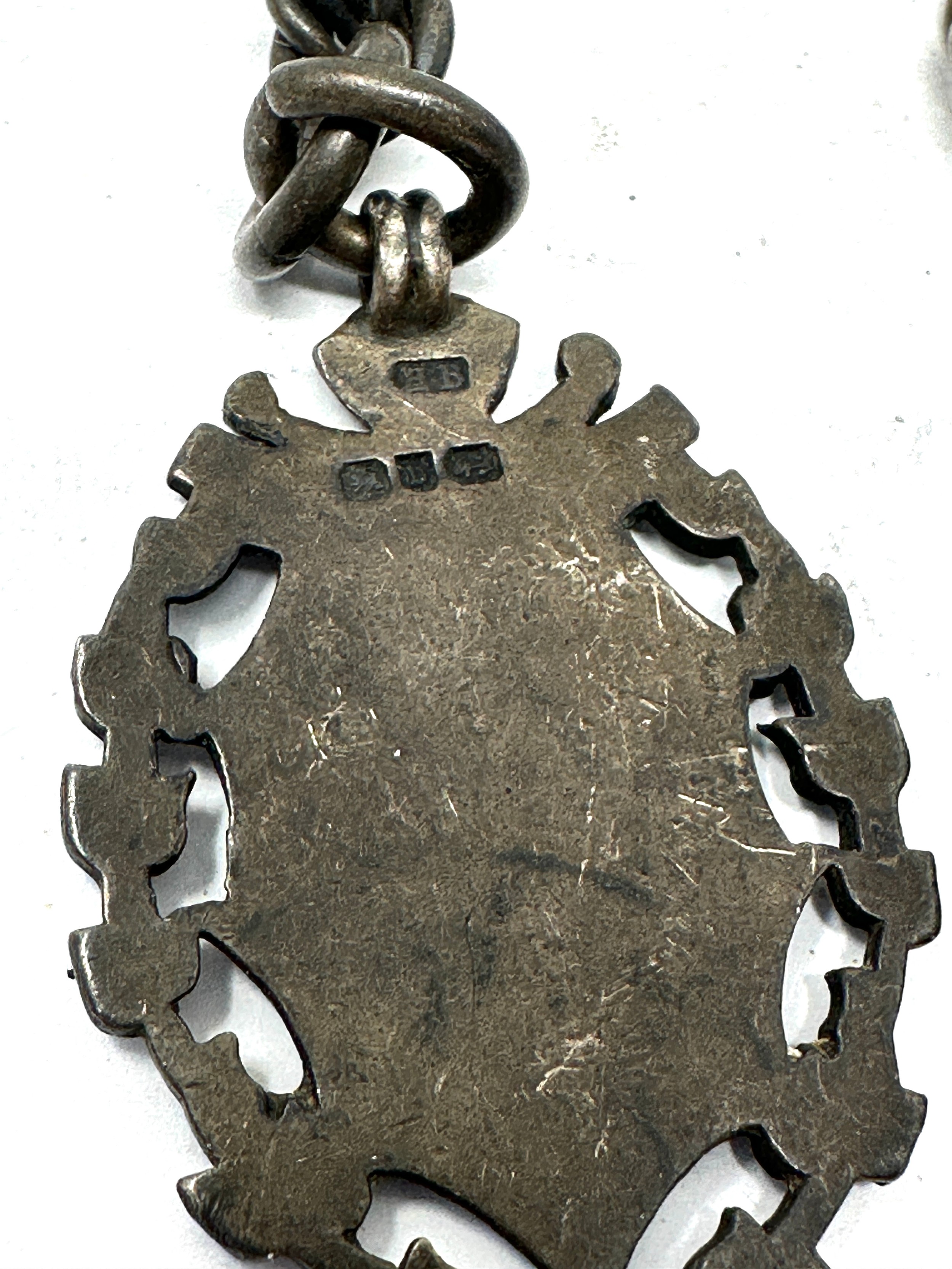 Antique silver albert chain and fob weight 55g - Image 2 of 3