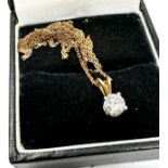 Fine 9ct gold diamond pendant necklace diamond measures approx 4.75mm dia