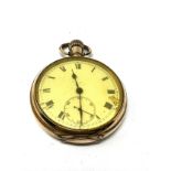 Antique gold plated open face pocket watch the watch is ticking