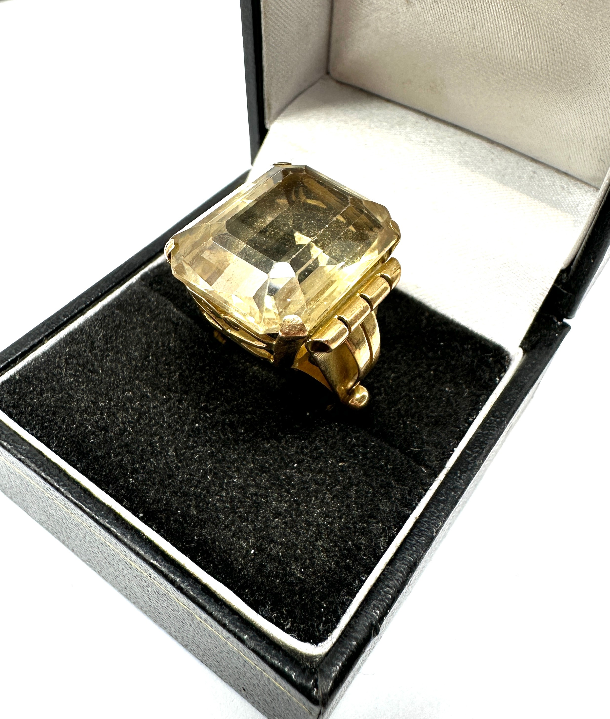 14ct gold vintage citrine ornate ring (9.3g) - Bild 2 aus 3