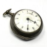 Fine 18th century silver pair case verge pocket watch by Ab plimer wellington the watch is in good