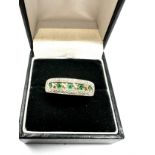 9ct gold emerald & diamond ring weight 3g