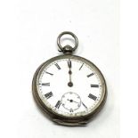 Antique silver open face pocket watch the watch is ticking