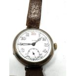 Vintage gents silver trench style wrist watch the watch is ticking