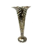 Antique silver flower vase Birmingham silver hallmarks height 18.5cm weight 215g filled base