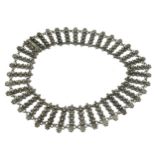 .925 Vintage filigree detail collar necklace (67g)