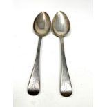 2 georgian silver serving spoons