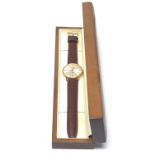 Vintage 18ct gold longines gents wristwatch the watch is ticking case measures approx 34mm dia