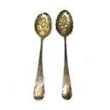 pair of georgian silver berry spoons london silver hallmarks