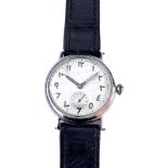 Interesting ww2 military wrist watch with persian numerals stainless steel case the back engraved