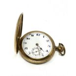 Antique full hunter gold plated pocket watch the watch is ticking