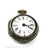 Fine 18th century silver pair case verge pocket watch by Grant London the watch is not ticking
