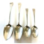 Selection of 4 victorian silver spoons, total weight approx 241grams