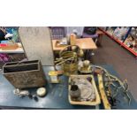 Large selection of metal ware includes brass ware silver plate etc