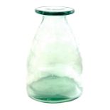 Glass vase measures approximately 14 inches tall