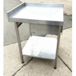 Stainless steel table / table with drawer, approximate measurements Height 37 inches. Width 27