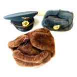 Selection of 3 vintage and later Russian hats