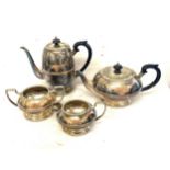 JWT Best silver plated engraved tea set