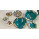 Selection of collectors plates to include studio pottery etc