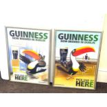 Two framed Guinness advertising posters ' Guinness now brewed in Dublin' measures approximately 24.5