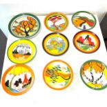 Selection of Wedgwood limited edition Living landscapes of Clarice Cliff plates. 11 plates in total