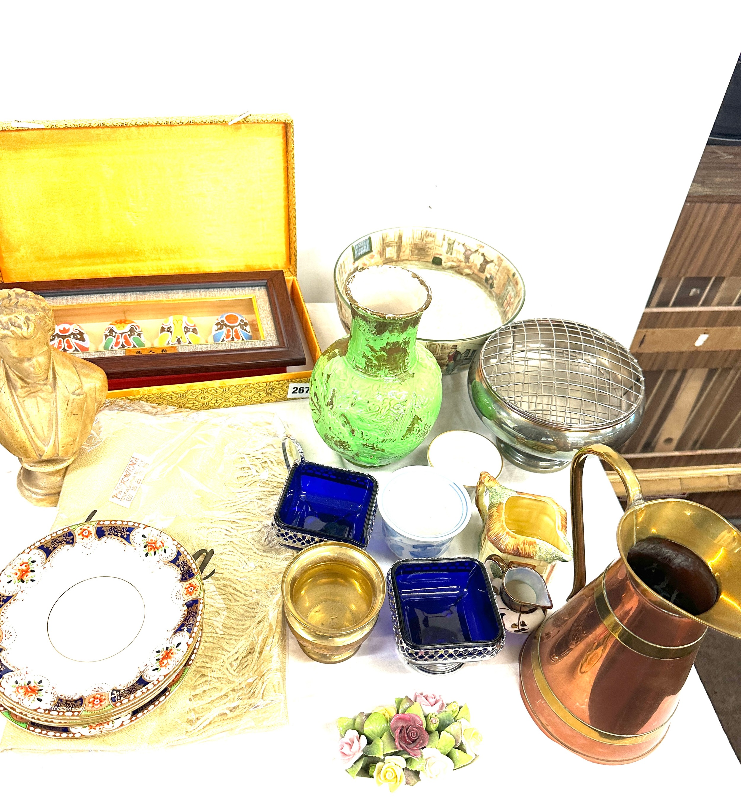 Selection of miscellaneous includes brass ware, pottery, plates, vases, jugs etc - Image 8 of 8