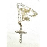 9ct gold diamond crucifix necklace (1.1g)
