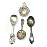 4 vintage silver caddy spoons