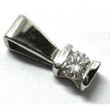 Diamond solitaire pendant the diamond measures approx 3.5mm diameter set in white metal pendant