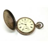 Lancashire watch Co gold plated full hunter pocket watch winds and ticks