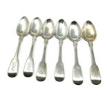 6 georgian silver tea spoons London silver hallmarks