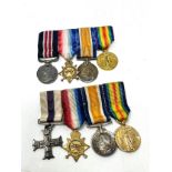 2 ww2 period mounted medal miniature gallantry medal groups inc M.C & M.M