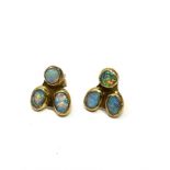 18ct yellow gold vintage opal earrings (2.4g)