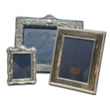 3 vintage silver picture frames largest measures approx 17cm by 14cm