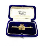 Boxed hallmarked 9ct gold royal navy sweetheart brooch