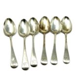 6 Antique georgian silver tea spoons