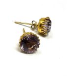 9ct gold amethyst stud earrings (2.2g)