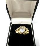 9ct gold clear stone ring (7.7g)