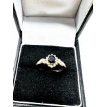 9ct gold diamond & sapphire halo ring (1.8g)