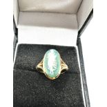 18ct yellow gold vintage carved agate ring (3.2g)
